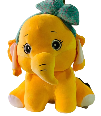 60cm-yellow-elephant-plush-toy-with-bow-soft-cuddly-adorable 60cm-yellow-elephant-plush-toy-with-bow-soft-cuddly-adorable